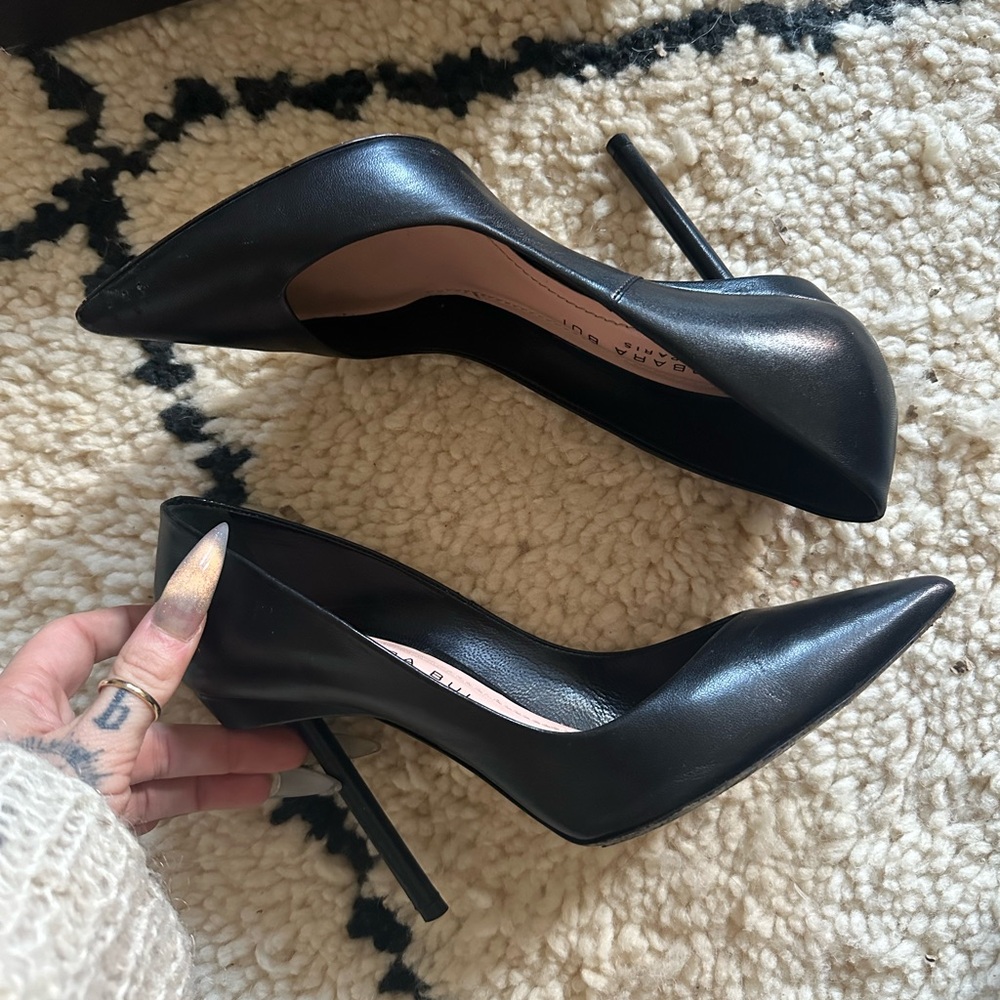 NIB Barbara Bui Black Leather Stiletto Pumps